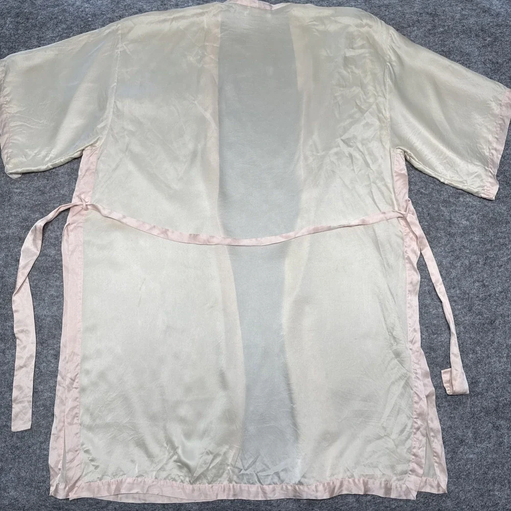 Vintage Victorias Secret silk robe slip dress set large embroidered coquette